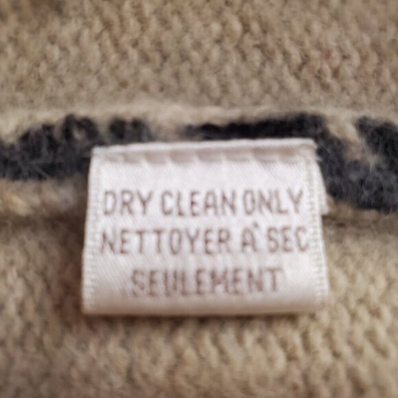 JONES NEW YORK SZ M Lambswool Angora blend Beige Black Warm Mock Neck Sweater - Picture 7 of 7